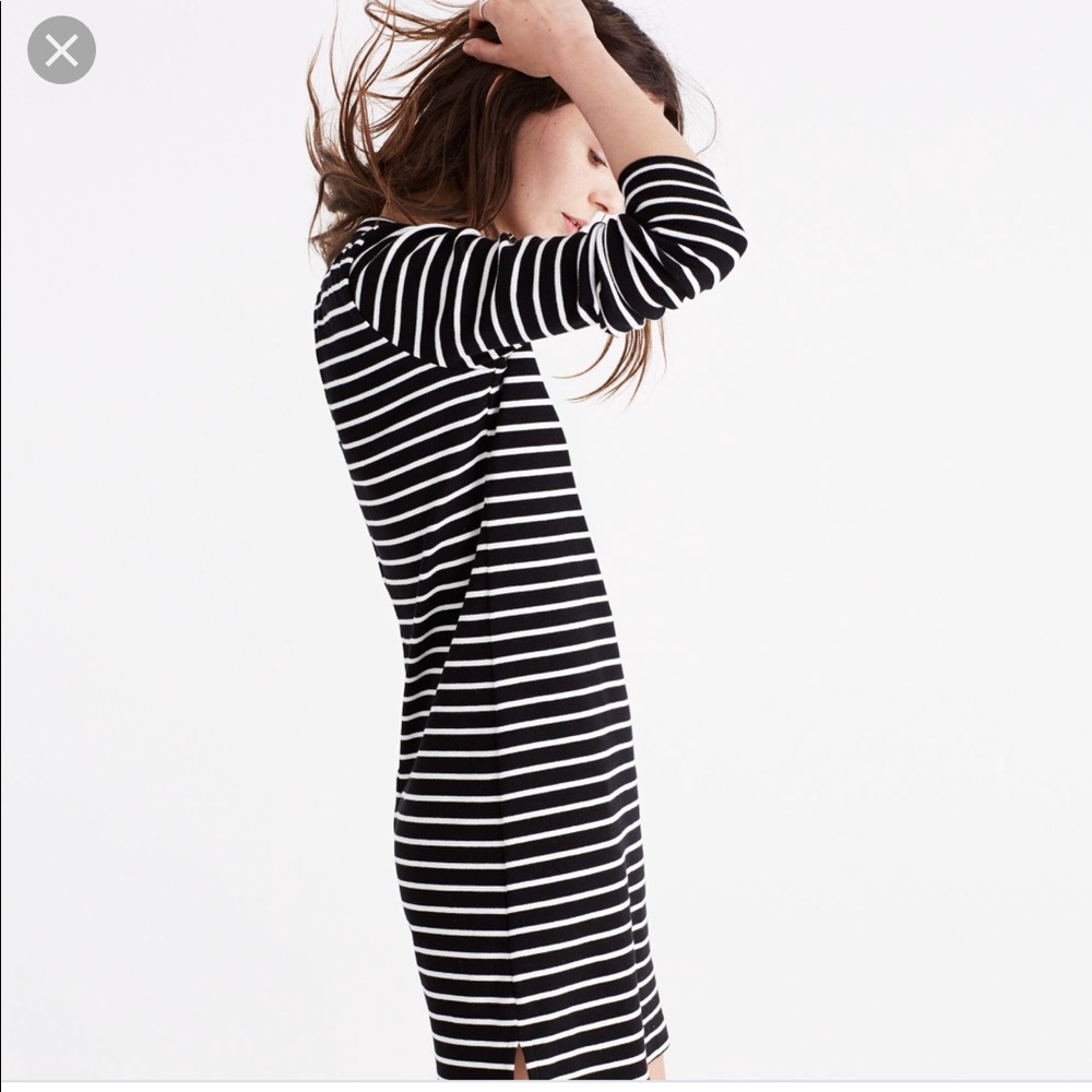 Madewell XL keyhole-back striped dress
